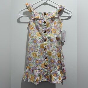 Little Lass Floral Button-Down Dress